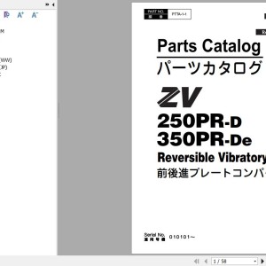 Hitachi ZV250PR-D ZV350PR-De Parts Catalog PTTA-1-1