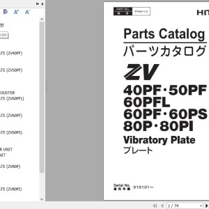 Hitachi ZV40PF 50PF 60PFL 60PF 60PS 80P 80PI Parts Catalog PTHH-1-2