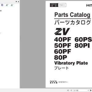 Hitachi ZV40PF to ZV80P Parts Catalog PTHH-1-1