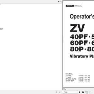 Hitachi ZV40PF to ZV80PI Operator’s Manual EMTHH-1-1