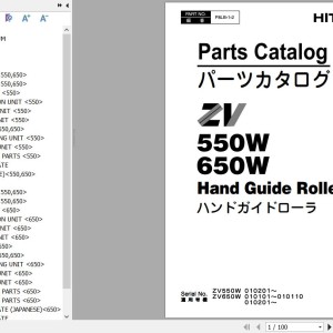 Hitachi ZV550W ZV650W Parts Catalog P8LB-1-2