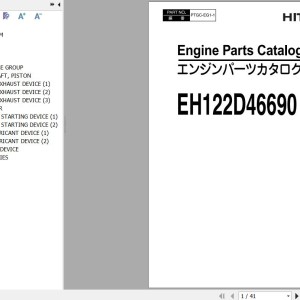 Hitachi ZV75R 85R Subaru EH122D46690 Engine Parts Catalog PTGC-EG1-1