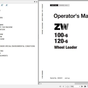 Hitachi ZW100-6 ZW120-6 Operator's Manual ENMNSC-NA2-3