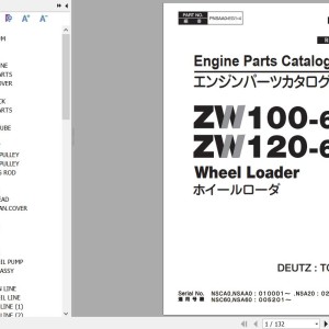 Hitachi ZW100-ZW120-6 Deutz TCD3.6L4 Engine Parts Catalog PNSAA0-EG1-4
