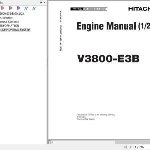 Hitachi ZW100 ZW120 Kubota V3800-E3B Engine Manual KM-V3800E3B-E-00_1-2