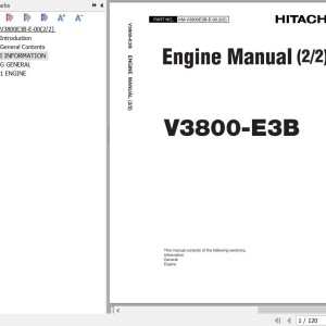 Hitachi ZW100 ZW120 Kubota V3800-E3B Engine Manual KM-V3800E3B-E-00_2-2