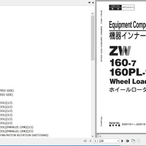 Hitachi ZW160-7 ZW160LC-7 Equipment Components Parts Catalog