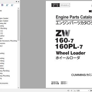 Hitachi ZW160-7 ZW160PL-7 Cummins B4.5 Engine Parts Catalog