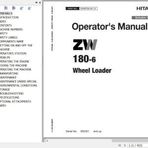 Hitachi ZW180-6 Operator's Manual ENMPD8-NA1-5