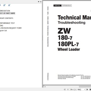 Hitachi ZW180-7 ZW180PL-7 Technical Manual Troubleshooting TTNTK50-EN-01