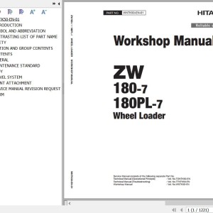 Hitachi ZW180-7 ZW180PL-7 Workshop Manual WNTK50-EN-01