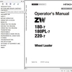 Hitachi ZW180-7 ZW180PL-7 ZW220-7 Operator's Manual