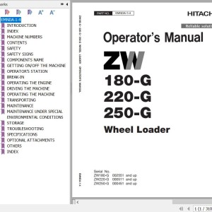Hitachi ZW180-G ZW220-G ZW250-G Operator's Manual EMNDA-1-4