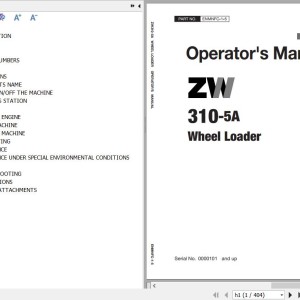 Hitachi ZW310-5A Operator's Manual ENMNFC-1-5