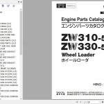 Hitachi ZW310-5B ZW330-5B Hino E13C-VV Engine Parts Catalog PNFA-EG1-3