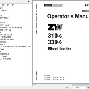 Hitachi ZW310-6 ZW330-6 Operator's Manual