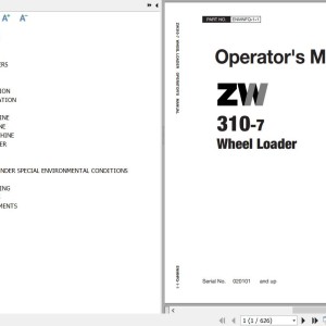 Hitachi ZW310-7 Operator's Manual ENMNFQ-1-1