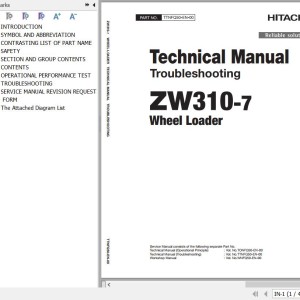 Hitachi ZW310-7 Technical Manual Troubleshooting TTNFQ50-EN-00(20230914)