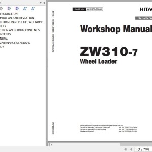 Hitachi ZW310-7 Workshop Manual WNFQ50-EN-00(202301017)