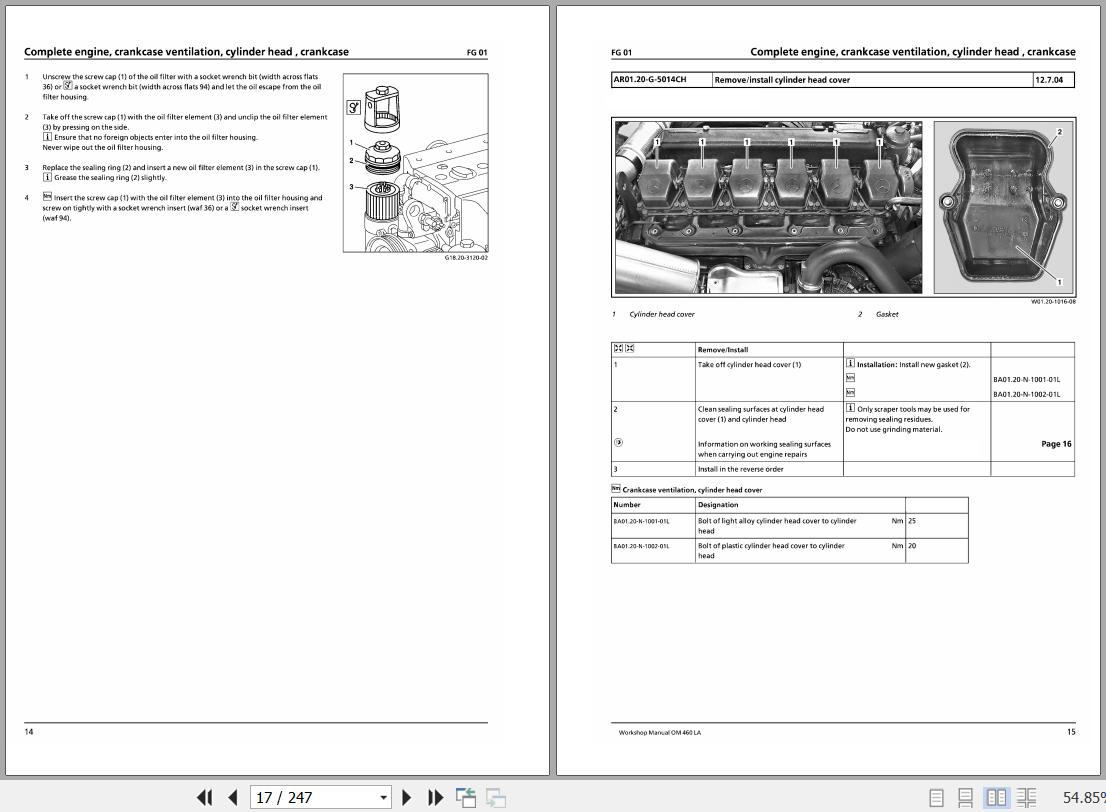 Hitachi Zw310 Mercedes-benz Om460la Engine Manual Km-om460-e-00