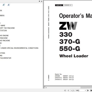 Hitachi ZW330 ZW370-G ZW550-G Operator's Manual EMNHB-1-3