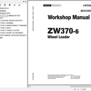 Hitachi ZW370-6 Workshop Manual WNHJ40-EN-01