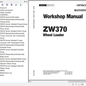 Hitachi ZW370 Workshop Manual W97C5-E-02(20231006)