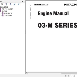 Hitachi ZW40 ZW50 Kubota 03-M Series Engine Manual KM-03M-E-00