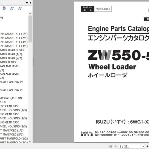 Hitachi ZW550-5B Isuzu 6WG1-ZWXB02 Engine Parts Catalog PNHF40-EG1-5