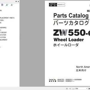 Hitachi ZW550-6 Parts Catalog