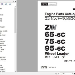 Hitachi ZW65-6C 75-6C 95-6C Deutz TD2.9L4 Engine Parts Catalog PNSH50-EG1-1
