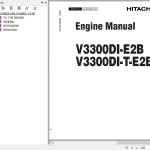 Hitachi ZW65 75 80 90 95 Kubota V3300DI-E2B V3300DI-T-E2B Engine Manual KM-00E2B-E-00