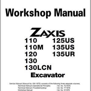 Hitachi ZX110 to ZX135US Technical Workshop Manual and Diagram