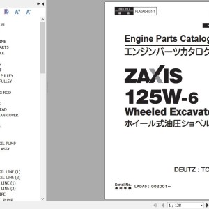 Hitachi ZX125W-6 Deutz TCD3.6L4 Engine Parts Catalog PLADA0-EG1-1
