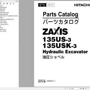 Hitachi ZX135US-3 ZX135USK-3 Parts Catalog
