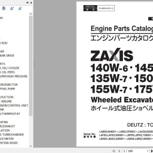 Hitachi ZX140W-6 to ZX150W-7 Deutz TCD4.1L4 Engine Parts Catalog PLAB50-EG1-3
