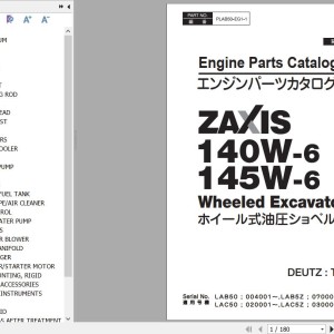 Hitachi ZX140W-6 ZX145W-6 Deutz TCD4.1L4 Engine Parts Catalog PLAB50-EG1-1