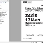 Hitachi ZX17U-5N Yanmar 3TNV74F-SPHB Engine Parts Catalog PABC60-EG1-1