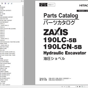 Hitachi ZX190LC-5B ZX190LCN-5B Parts Catalog