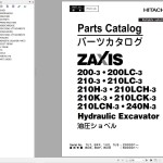 Hitachi ZX200-3 to ZX40N-3 Parts Catalog