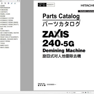 Hitachi ZX240-5G Parts Catalog PDCE90-OP1-1