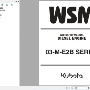 Hitachi ZX50-1 Kubota V2203-M Engine Workshop Manual