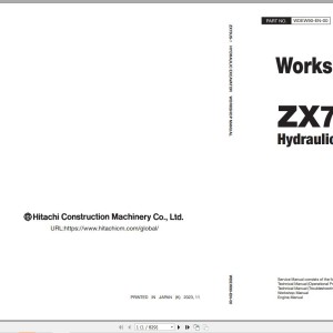 Hitachi ZX75US-7 Parts Operation Technical Workshop Manual