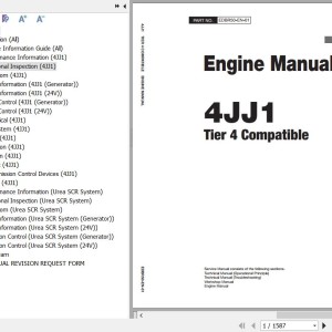 Isuzu 4JJ1 Tier 4 Compatible Engine Manual EDBR50-EN-01