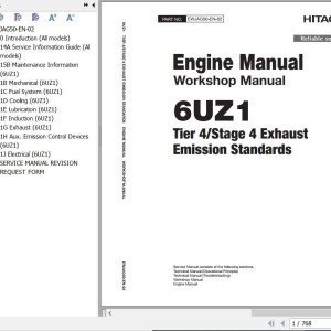 Isuzu 6UZ1 Tier 4 Compatible Workshop Manual EWJAG50-EN-02
