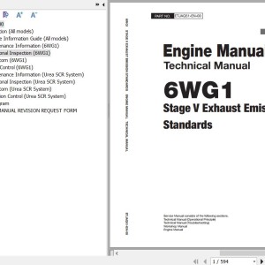Isuzu 6WG1 Stage V Exhaust Emission Standards Technical Manual ETJAQ51-EN-00