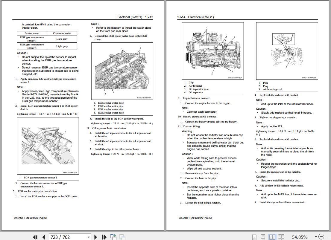 Isuzu 6WG1 Stage V Exhaust Emission Standards Manual EWJAQ51EN00