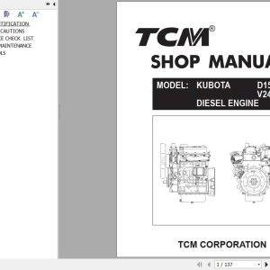 Kawasaki FD10C13-709 Kubota D1503 V2403 Diesel Engine Shop Manual ME-D1503AE