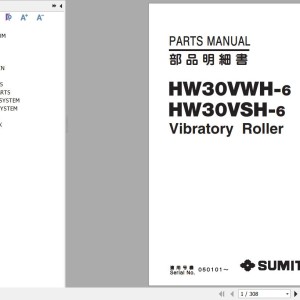 Sumitomo HW30VWH-6 HW30VSH-6 Parts Manual PTCGA0-1-2