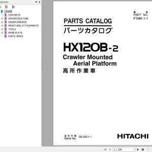 Hitachi HX120B-2 Parts Catalog